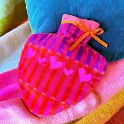Bouillotte Velours Coeur Pillar pink