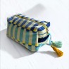 Cosmetic bag Velvet pillar blue-green