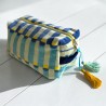 Cosmetic bag Velvet pillar blue-green