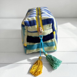 Kosmetiktasche Velvet pillar blue-green