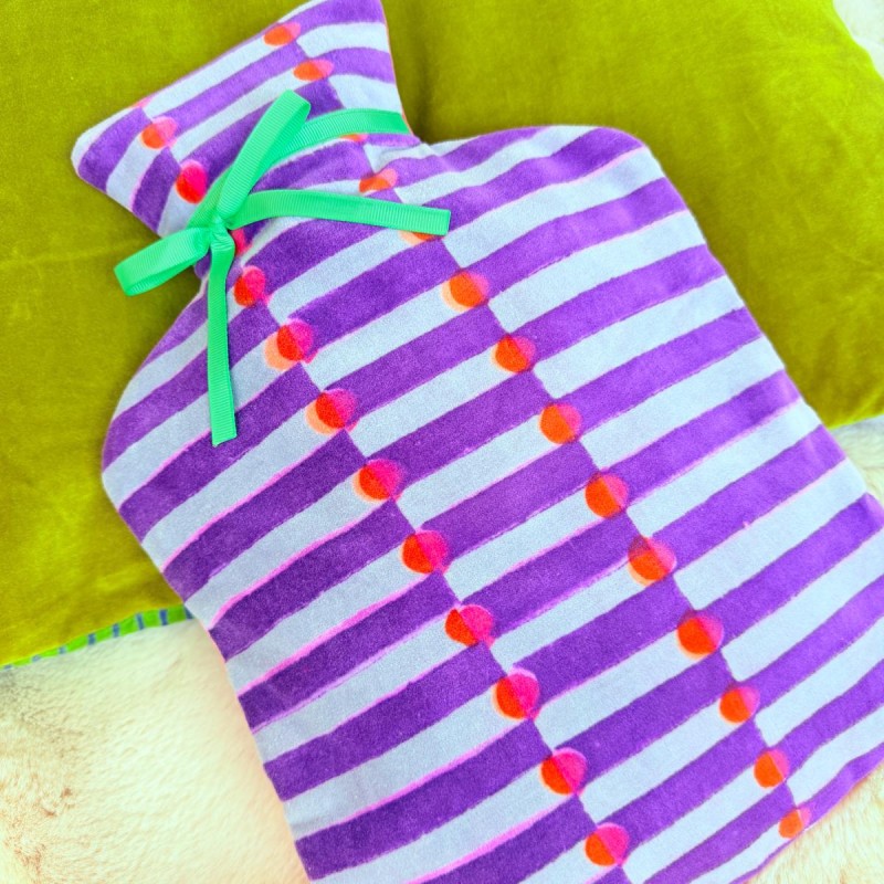 Wärmflasche Velvet Herz Pillar viola