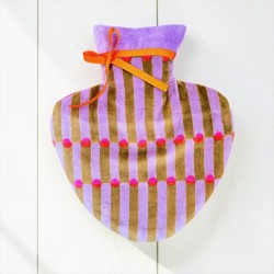 Bouillotte Velours Coeur Pillar olive