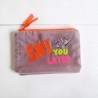 Pouch Zip Velvet Ski you later viola