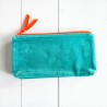 Trousse zip Velours Ski happy petrol