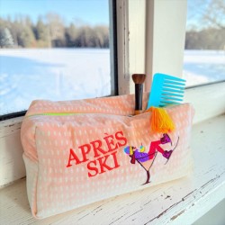 Cosmetic bag XL Velvet apres ski blush