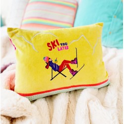 Kissenhülle Velvet Ski later yellow 3040