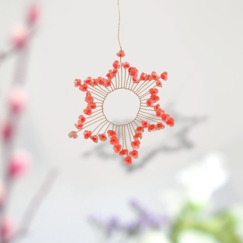 Décoration Funkel Star Flower rose