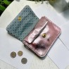 Etui-Cartes/Porte-monnaies Cuir Metallic rose
