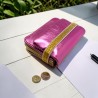 Card holder/Portemonnaie Leather Metallic pink