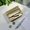 Card holder/Portemonnaie Leather Metallic gold