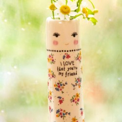 Vase Folk Friend Bud Vase I Love Friend