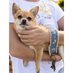 Schlüsselanhänger Embroidered Denim Dog