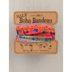 Stirn- und Haarband Boho Half Bandeau Coral Border Stripe
