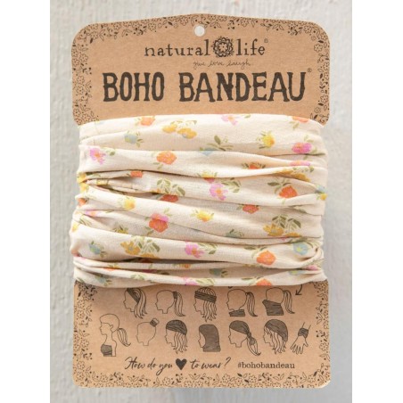 Stirn und Haarband Boho Dtsy Flrl Pstl Crm