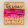 Stirn- und Haarband Boho Half Bandeau Pink OM Border