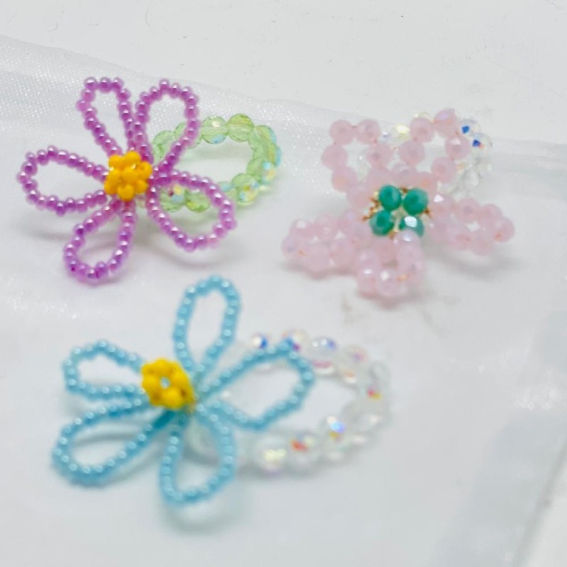 Bague élastique bow flower