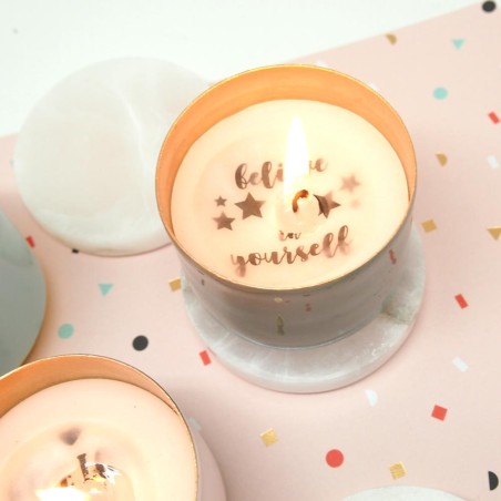 Table decoration candle-Believe-Marmor