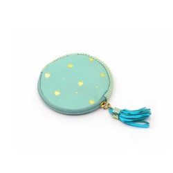 Pochette ronde cuir et palmtree