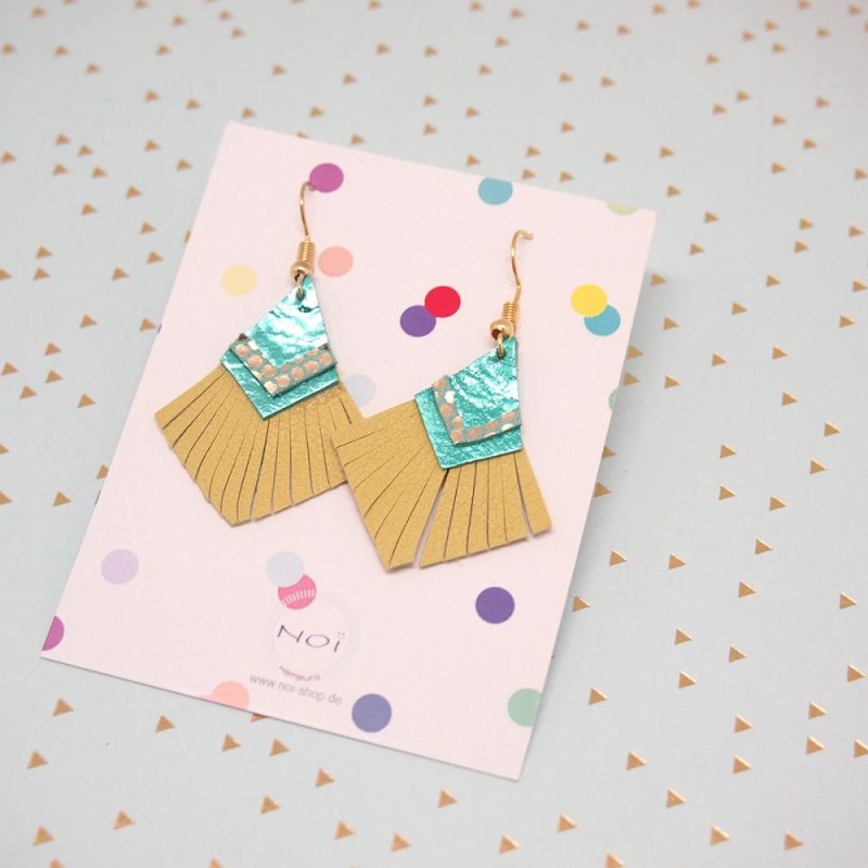 Boucles d´Oreilles Cuir Triangle