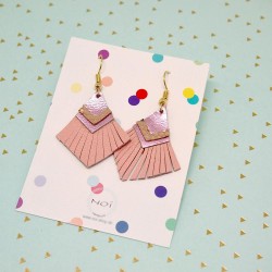 Boucles d´Oreilles Cuir Triangle