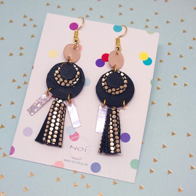 Earrings Leather Circle