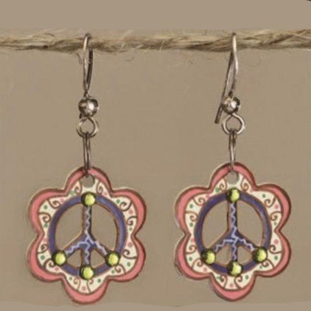 Boucles d'Oreilles Painted Metal Flower