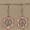 Earrings Painted Metal Flower