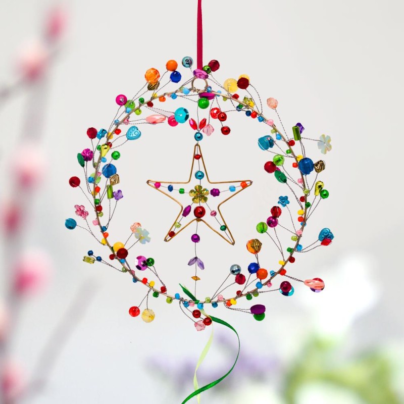 Décoration FUNKEL Stern in Kranz