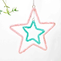 Décoration Funkel Beads Doppelstern 2 col