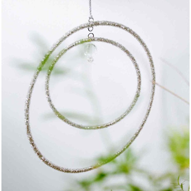 Décoration en perles FUNKEL Doppelkreis silver