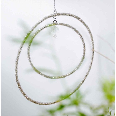 Decoration FUNKEL Beads Doppelkreis silver