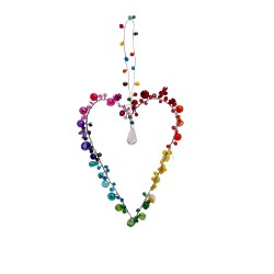 Décoration Funkel Heart rainbow 9x12