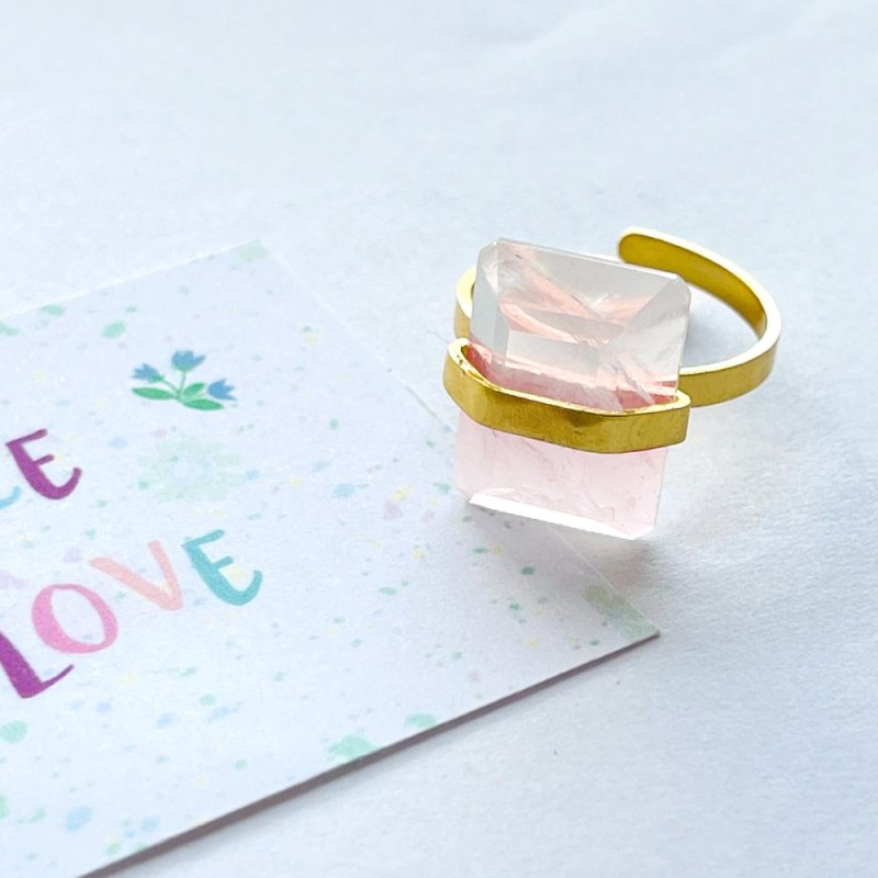 Ring DEEPSEA Silber vergoldet Rose square Sale