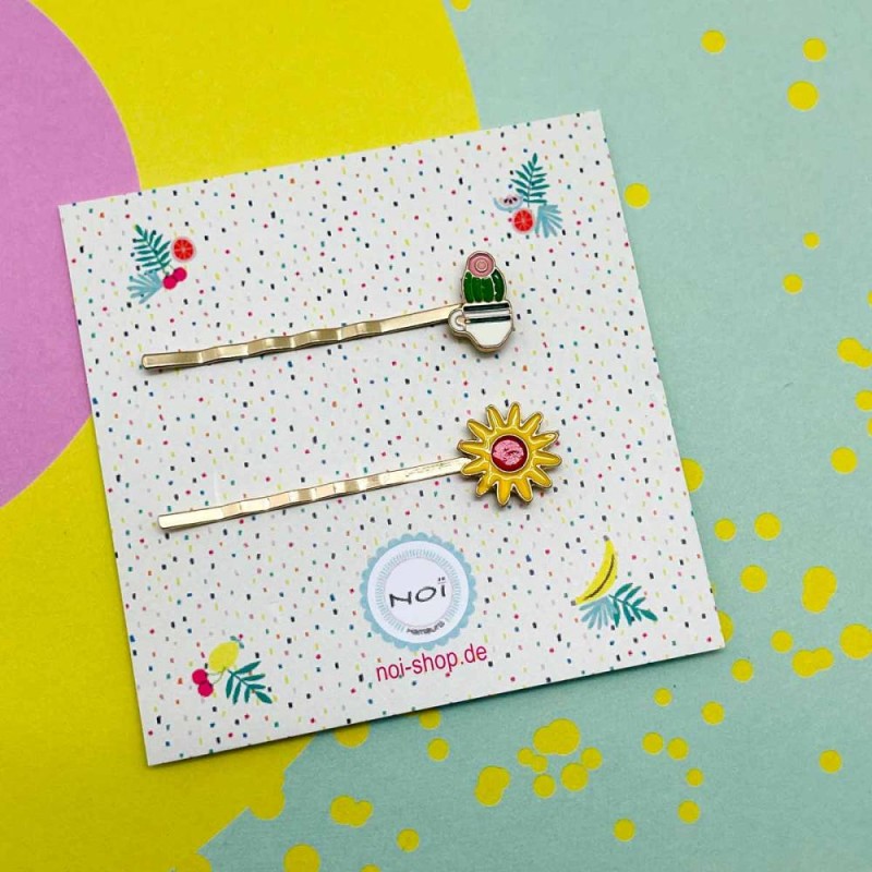 Hair clip Enamel Crown Kaktus