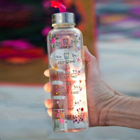 Bouteille d'eau en verre Drink Up