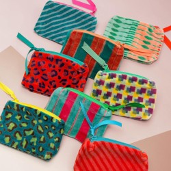 Pouch Mini Zip Velvet Prints