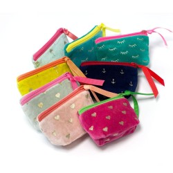 Pochette Mini Zip Velours Sparkle