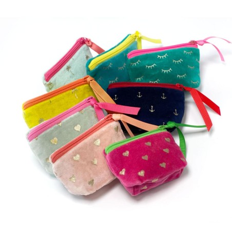 Pochette Mini Zip Velours Sparkle
