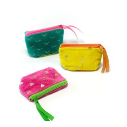 Pochette Mini Zip Velours Sparkle