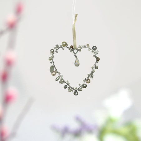 Decoration Funkel Heart 10 silver