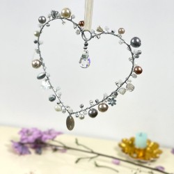 Décoration Funkel Heart 10 silver