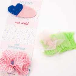 Haarclip+Haargumm Wild & Free set/3 rose