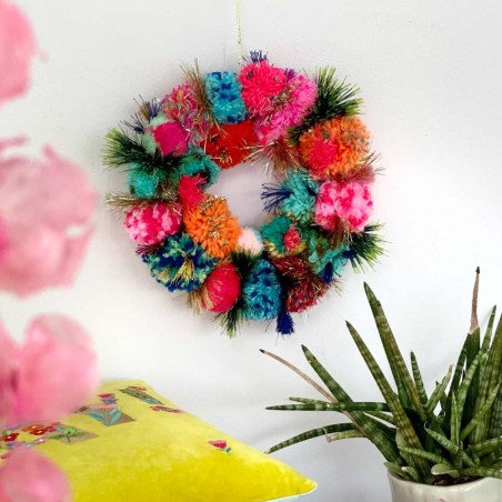 Couronne à pompons multi