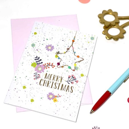 Carte + enveloppe Merry Christmas 21