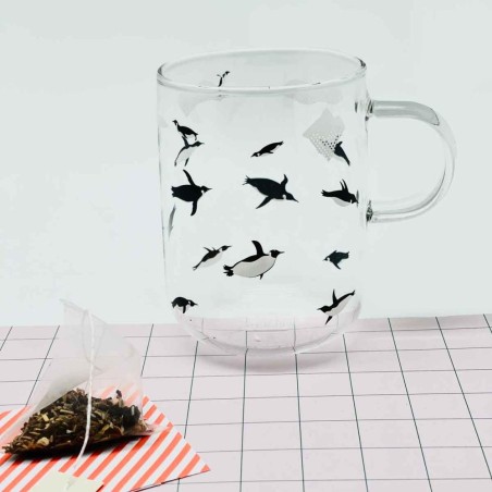 Mug en verre Pinguin