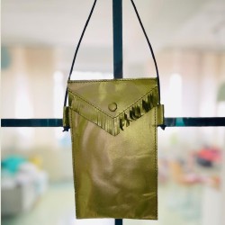 Cellphone Bag Leather Basic goldmetallic