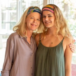 Headband and hairband Boho Bandeau turq circle