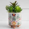 Blumenübertopf Artisan Planter Cream Folk Floral