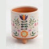 Flower pot Artisan Planter Cream Folk Floral