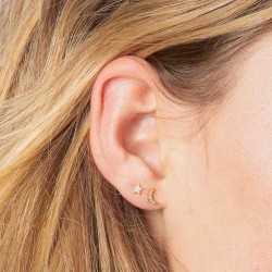 Earrings Tiny Studs Star & Moon